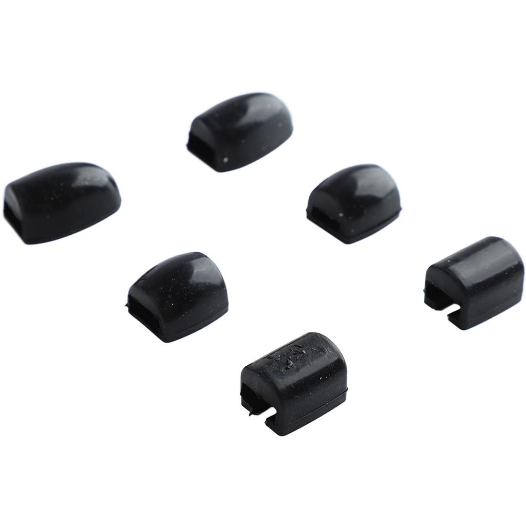 6Pcs Saxophone Key Risers Silicone Comfortable Cushioning Saxophone Finger Pad Sax Thumb Pad Black