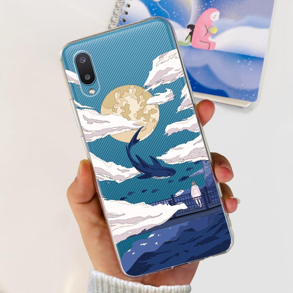 For Samsung Galaxy A02 Case M02 Phone Cover Fashion Flower Clear Silicone Soft Funda on Samsung A02 GalaxyA02 SM-A022F Protector