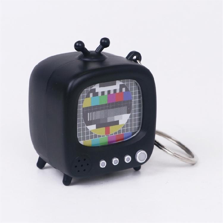 Vintage Style Mini TV Keychain With Light Sound Features Compact Keyring Gift For Birthdays Holidays