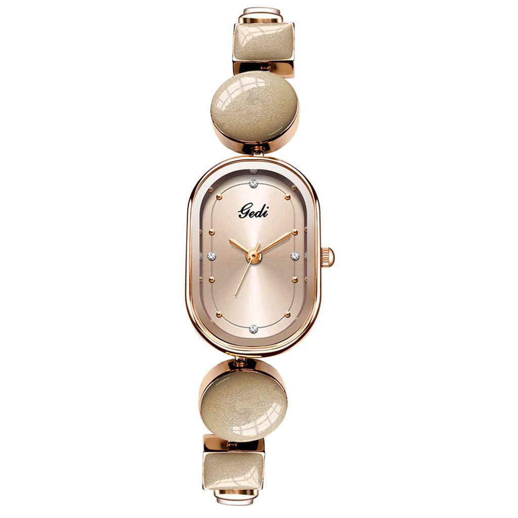 Delicate Oval Simple Bracelet Watch Niche Irregular Design Literary Women'S Quartz Watch