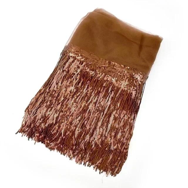 1-10Yards Meetee 18cm Sequin Fringe Trim Tassel Glitter Lace Fringes for Dance Clothes Dresses Decorative DIY Sewing Accessories