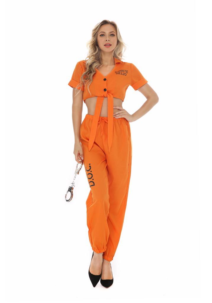 Halloween Female Prisoner Costume: Cosplay & Role-Play Outfit for Club, Bar & Masquerade XL