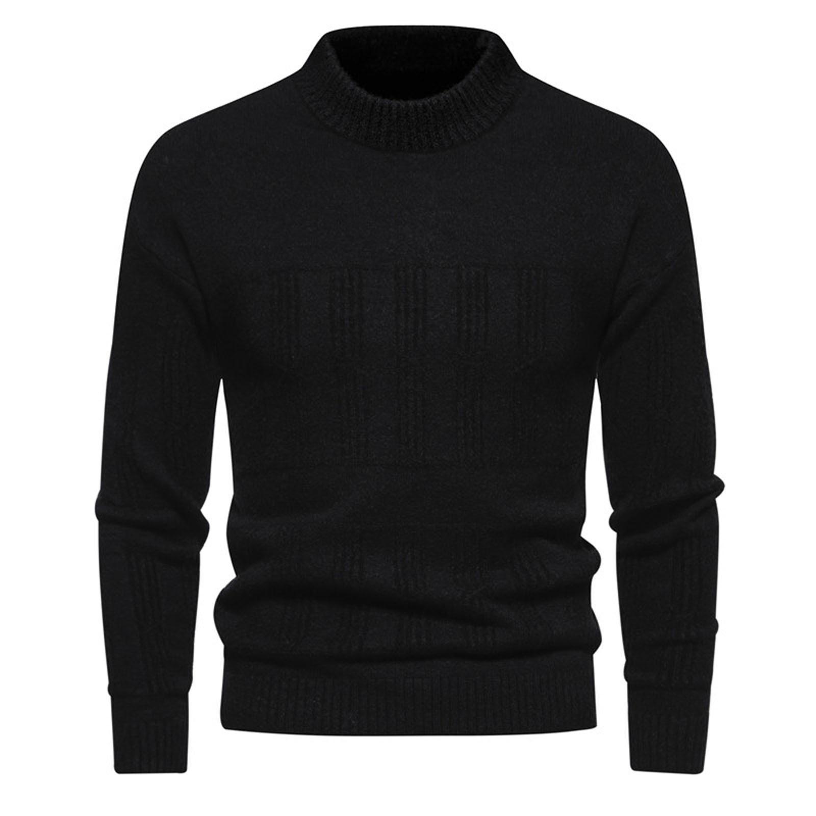 

Мода для отдыха с длинным рукавом Slim Fit вязаный свитер пуловер свитер L чёрный