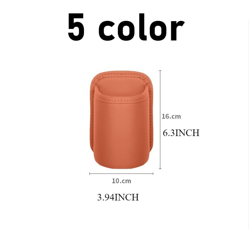 1pc New Car Seat Cup PU Holder Storage Box Side Trash Can Practical Storage Bucket Fixed Bracket