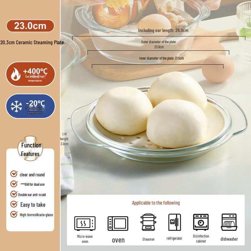 Heat-Resistant Microwave Safe Glass Bowl and Ceramic Steaming Dish Collection