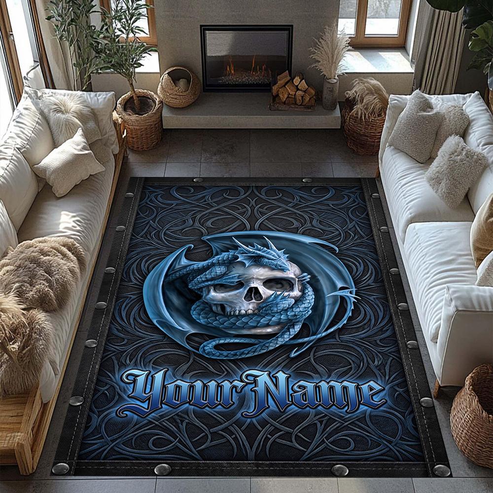 Gothic Illustrations Customize Your Name Floor Rug Office Rug Design for Dining Room Playrooms Outdoor Bedrooms Antislip Carpet Office home decor