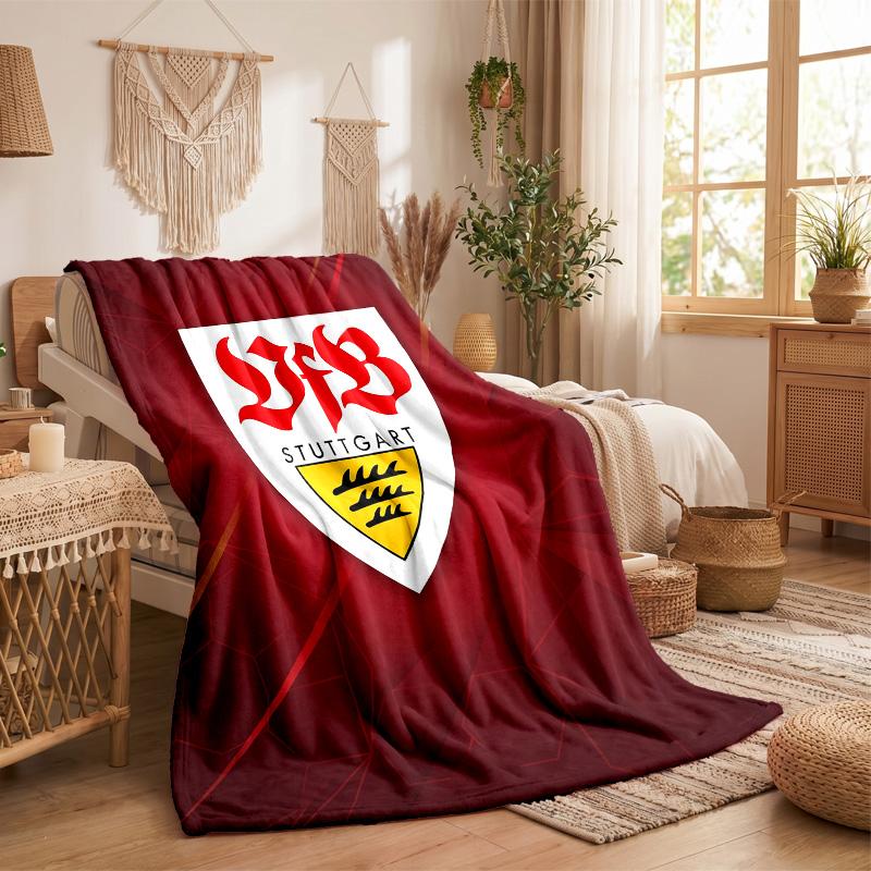Coperta in Pile a Tema VfB Stuttgart Morbida e Accogliente Coperta in Peluche per Camera da Letto Divano Viaggio