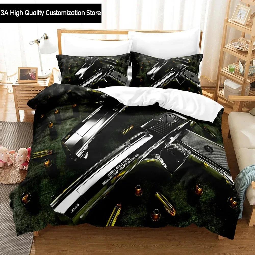 Gaming AK 47 Bedding Set Single Twin Full Queen King Size PUBG Bullet Bed Set Aldult Boys Bedroom Duvetcover Sets 3D Print 025