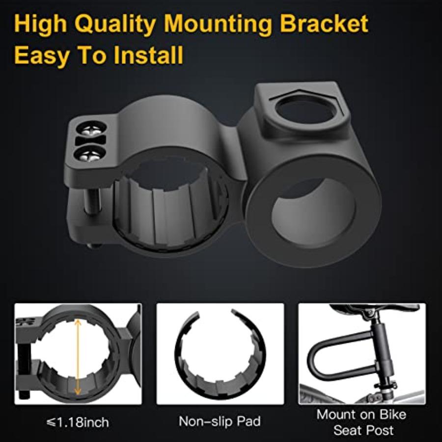 Heavy Duty U Lock for Bike Motorcycle Security 16mm Shackle 4ft 6ft Cable with Mounting Bracket Silver