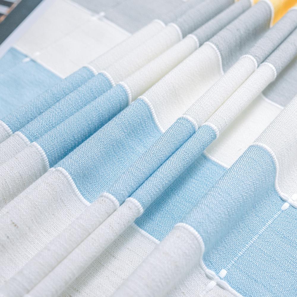 Modern Simple Plaid Rectangular Fabric Tablecloth Four-Color Striped Photo Decoration Round Table Mesh Plaid Cover