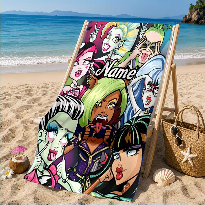 Custom Name High Party Beach Towel Microfiber Beach Towel, Lightweight and Quick-Dry, for Summer Travel, Swimming Pool Gift