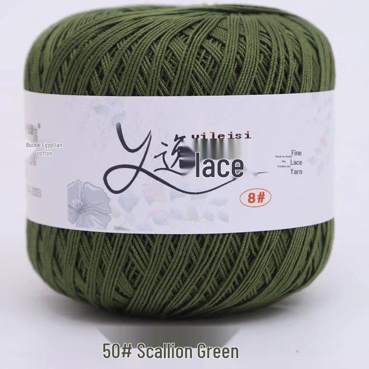 8# 100% Cotton Lace Yarn - 50g Ball, 400m, Strong Twist Crochet Thread for Hand-knitting, Flowers, Hats, and Cardigans - Free Shipping.