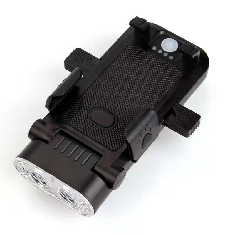 Bicycle 4-in-1 Headlight Riding Mobile Phone Bracket USB Charging Horn Lamp Mountain Bike Night Riding Lighting Headlights.