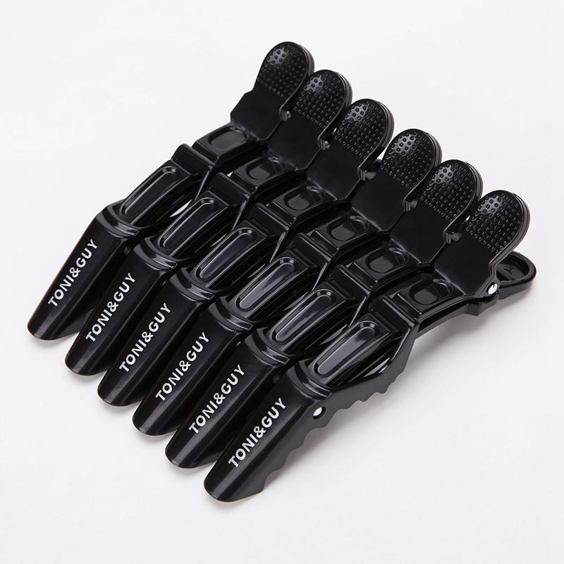 

6pcs/lot Plastic Hairpin Hair Clips Hairdressing Clamps Claw Section Alligator Clips Barber For Salon Styling Hair Accessories чорний