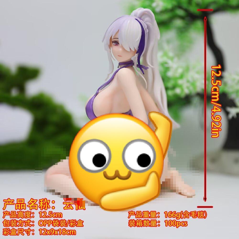 12.5cm Yun Xian Bishoujo Swimsuit Kneeling Pose Anime Figure Collectible Desktop Decoration Model Statue For Enthusiasts Poseable Articulated Scale