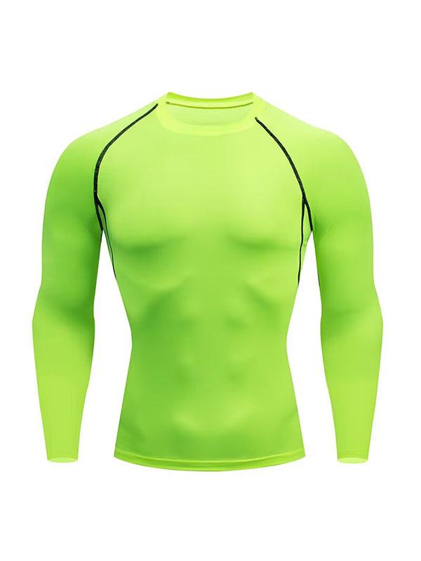 Erkek Yüksek Esnekliğe Sahip Hızlı Kuruyan Uzun Kollu Spor Üst