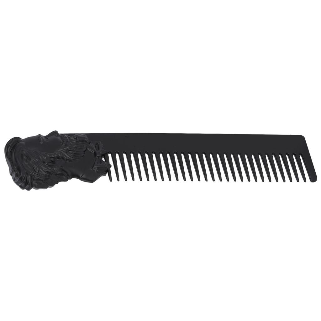 Zinc Alloy Oil Hair Comb Portable Three Dimensional Engraving Vintage Beard Comb for Hair Salon Home Black