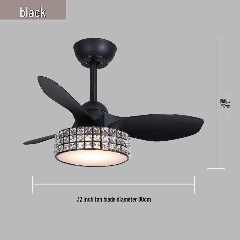 Nordic Silent Ceiling Fan Light with Straight Blades, Minimalist Design for Bedroom & Restaurant, featuring Variable Frequency.