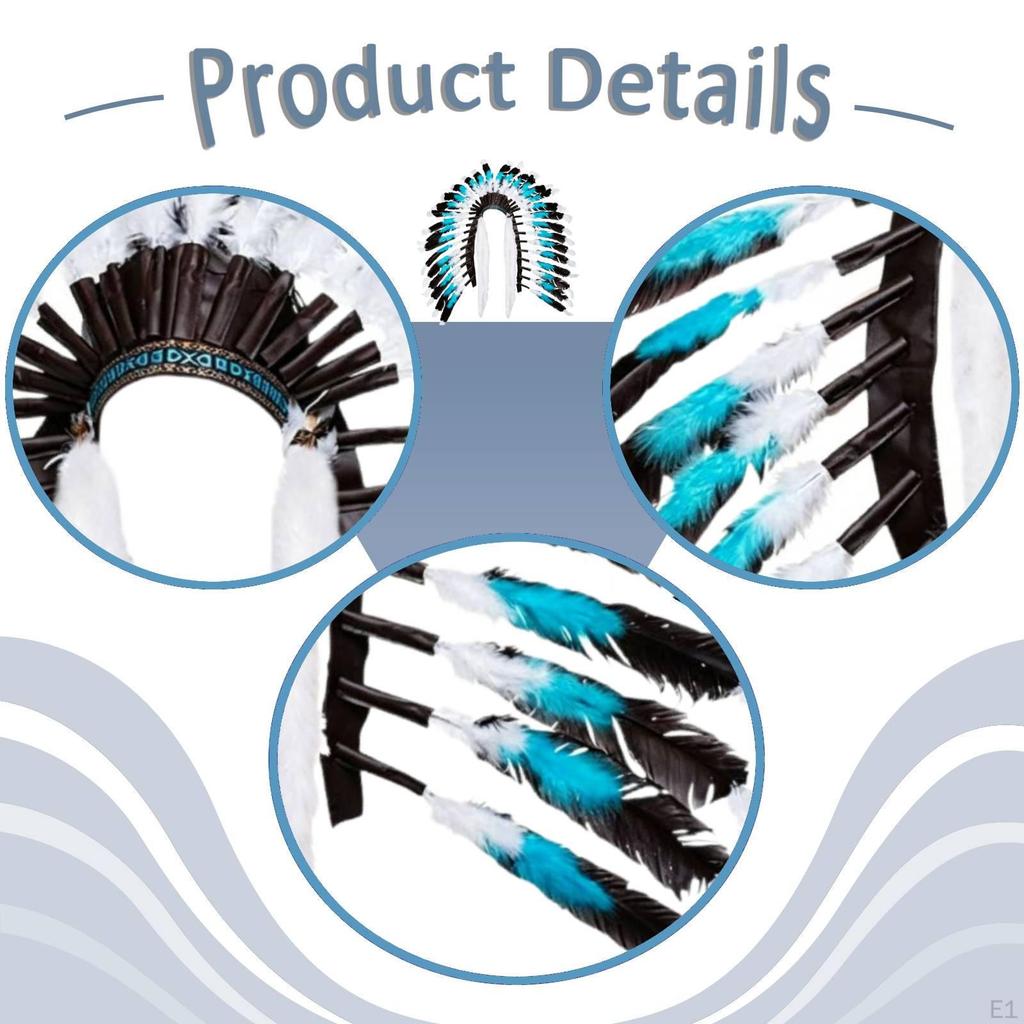 Indian Hat Party Artificial Feather Gift Decorative Show Exotic Native Headdress