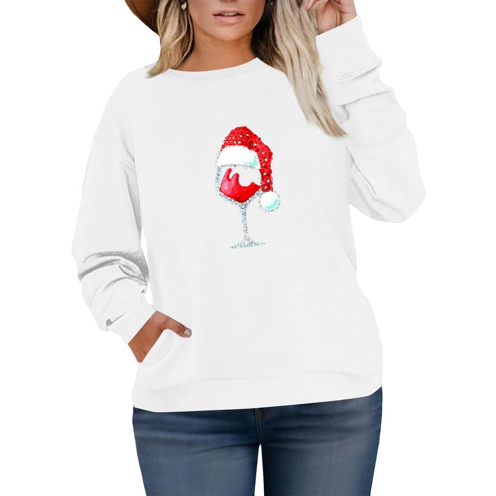 Women's Fashionable Casual Plus-Size Long Sleeve Pullover Printed Sweatshirt