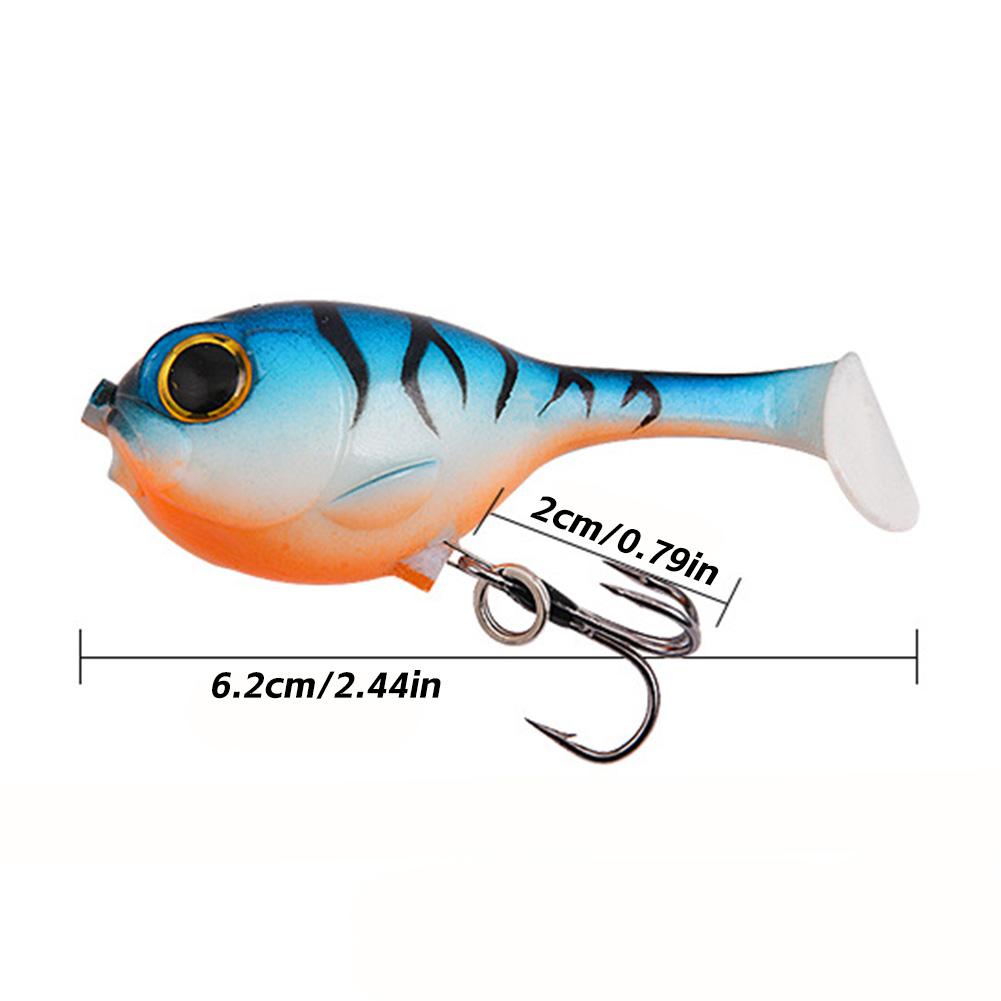 1Pc 60mm 9.7g Soft Lure Balloon Fish Lure Bait for All Fish Artificial Bait with Worm Barbed Hook Seawater Fishing Tackle