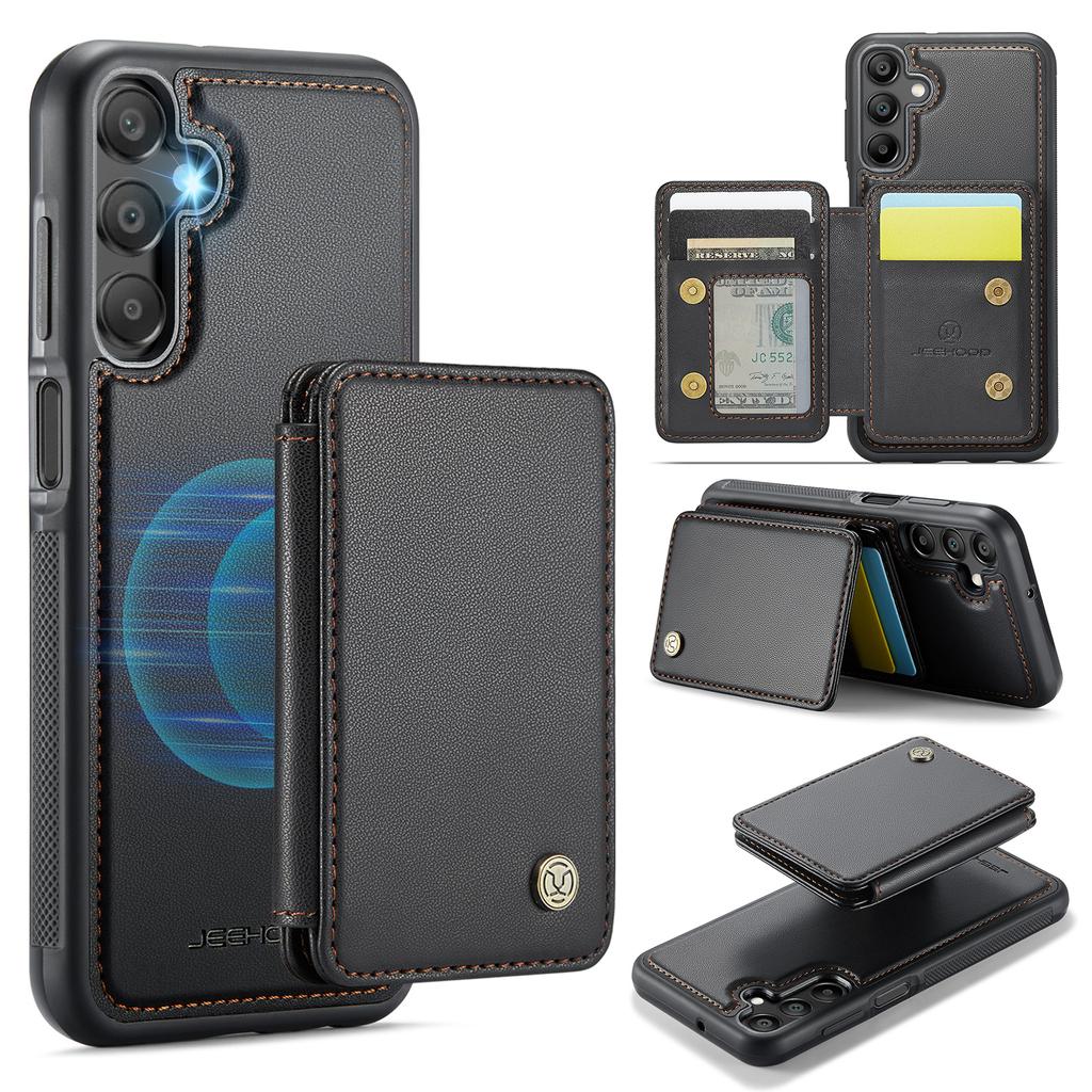 JEEHOOD J05 For Samsung Galaxy A16 5G Case Leather Mobile Cover with Detachable Magnetic Card Bag