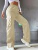 Damen High Waist Wide Leg Cargohose - Atmungsaktiv Retro-Stil, Vielseitige Activewear