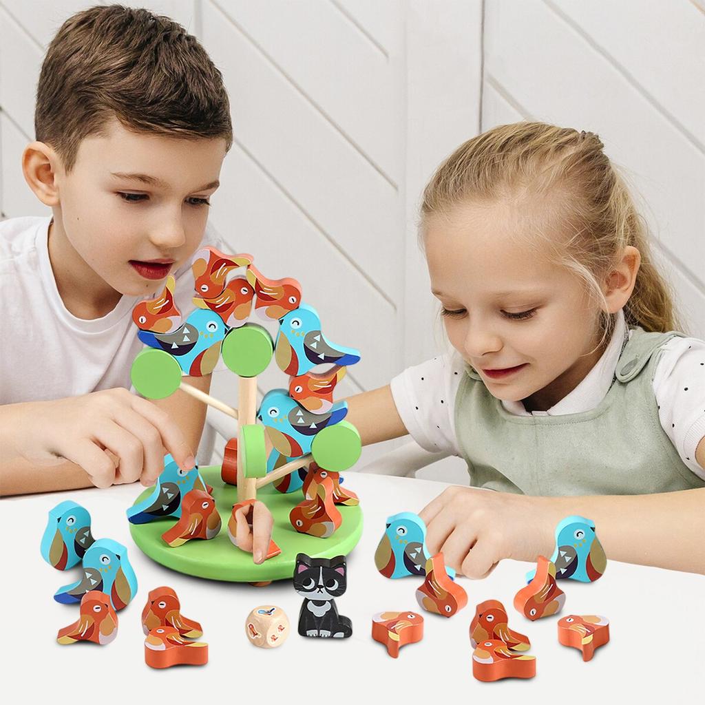 Wooden , Birds, Balance Games, Parent-child Interaction, Stacking, Playing, Early Education, Educational Toys
