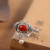 Adjustable Vintage Oxidized Double Fish Kiss Ring Women Minimalist Elegant Open Band Statement Jewelry