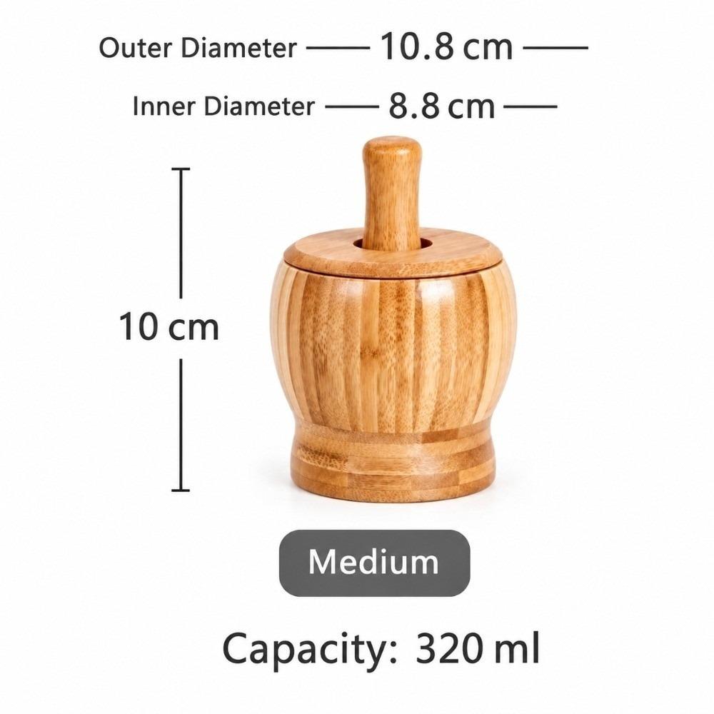 Bamboo Garlic Masher Bowl Thick Base Spice Grinding Tool Garlic Grinder Bowl  Home Cooking Prep