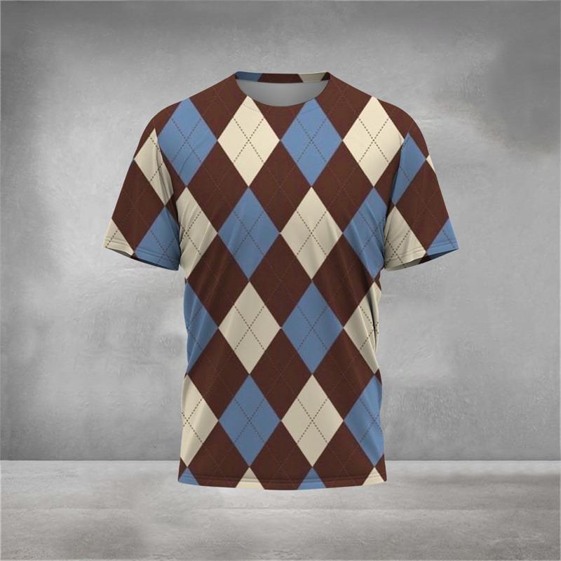 Men's Casual Short-Sleeved T-Shirt, 3D Poker King Pattern Top, Comfortable T-Shirt, Streetwear