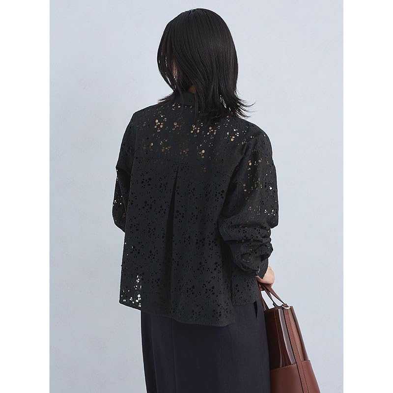 [United Arrows Green Label Relaxing] Cutwork Lace Shirt 35111991536 7900 NAVY(79) FREE