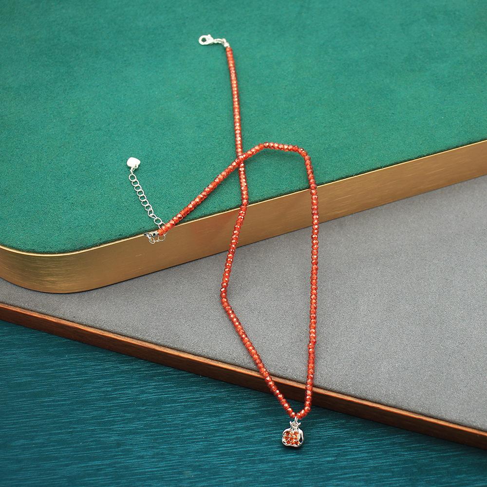 Summer Sweet Color Beaded Necklace, Temperament Design Sense Rice Bead Collarbone Neck Chain Female