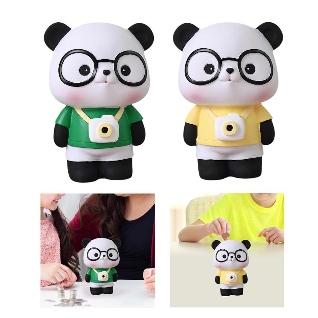 Panda Sculpture Valentine's Day Ornament Cartoon Cute Piggy Bank for Bedroom