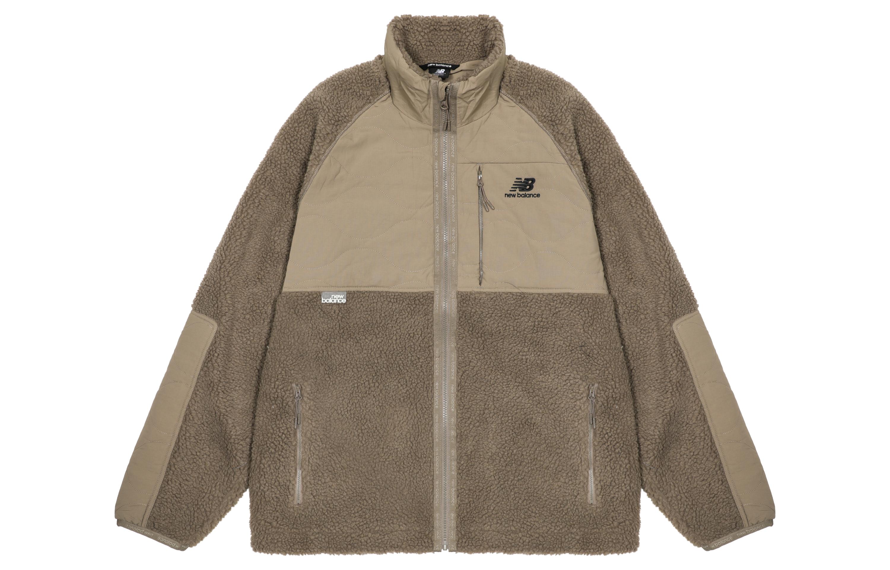 New Balance Velvet Jackets Men s Brown Stand Collar Moderate AMJ23326-DRI XS