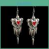 Gothic Punk Heart Shape Earrings With Geometric Design For Women
