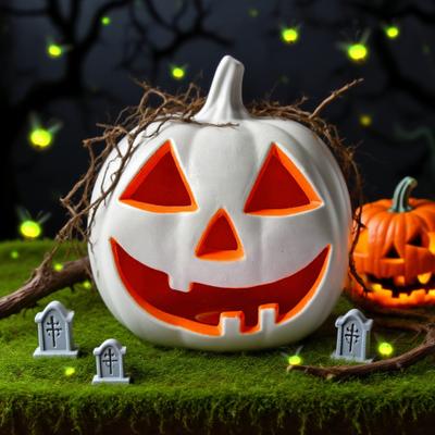 Halloweenské dýňové lucerny LED svítící slavnostní Jack-o-lantern výstava socha Halloweenská párty domácí dekorace