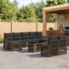 Garden Sofa Set 10 Pieces Grey and Dark Grey Poly Rattan