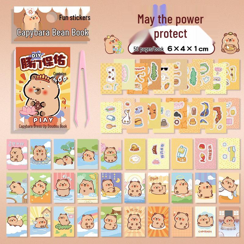 Книга наклеек для переодевания капибары для детей