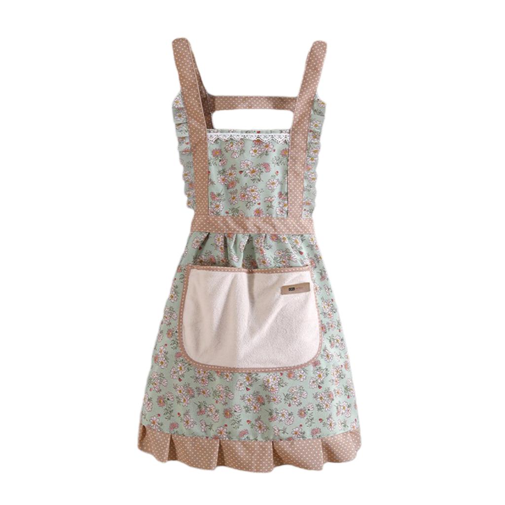 Easter Home Work Adjustable Apron Floral Print Cake Kitchen Cooking Women Girls Aprons with Pocket