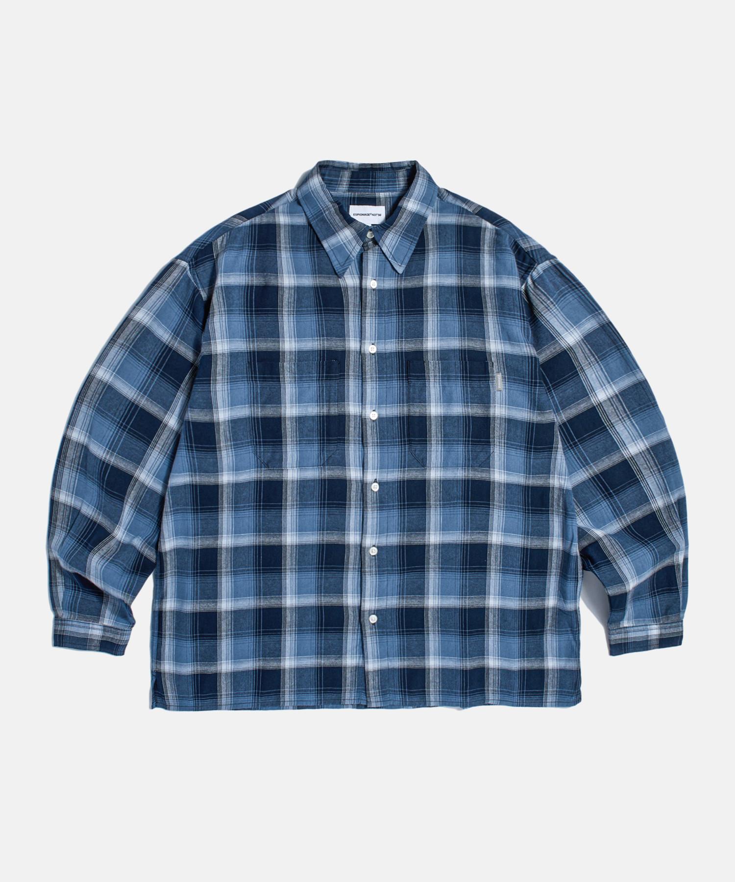 Espionage Multi Plaid 2Pocket Shirt Navy M
