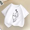 Cartoon Cat Paw Children Tshirts Summer Boys Girls Clothes Fashion Funny Kawaii Colorful Tops Y2K Kids Short Sleeve Tshirt