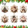 Decorative Pendants for Holiday Trees Christmas Acrylic Pendant with Metal Chain, Double-sided Printed 2D Snowflake Double Sided Decor Pendant,