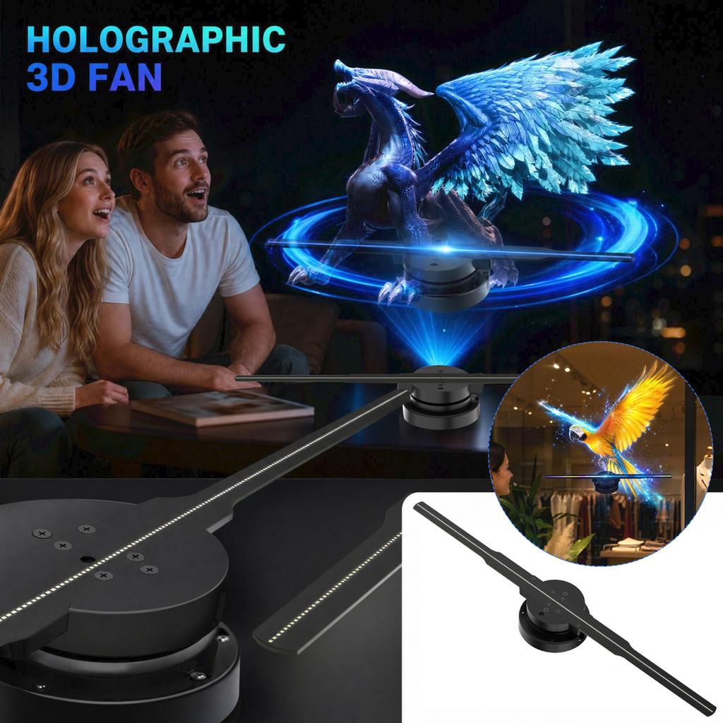 Glasses-Free 3D Fan Projector, 4141 Display, 20002 Resolution, Model G42 for Store Advertising