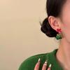 Christmas‑Atmosphere Bow Christmas‑Tree Ins‑Style Light‑Luxury Ear Clips Trendy Jewelry For Women