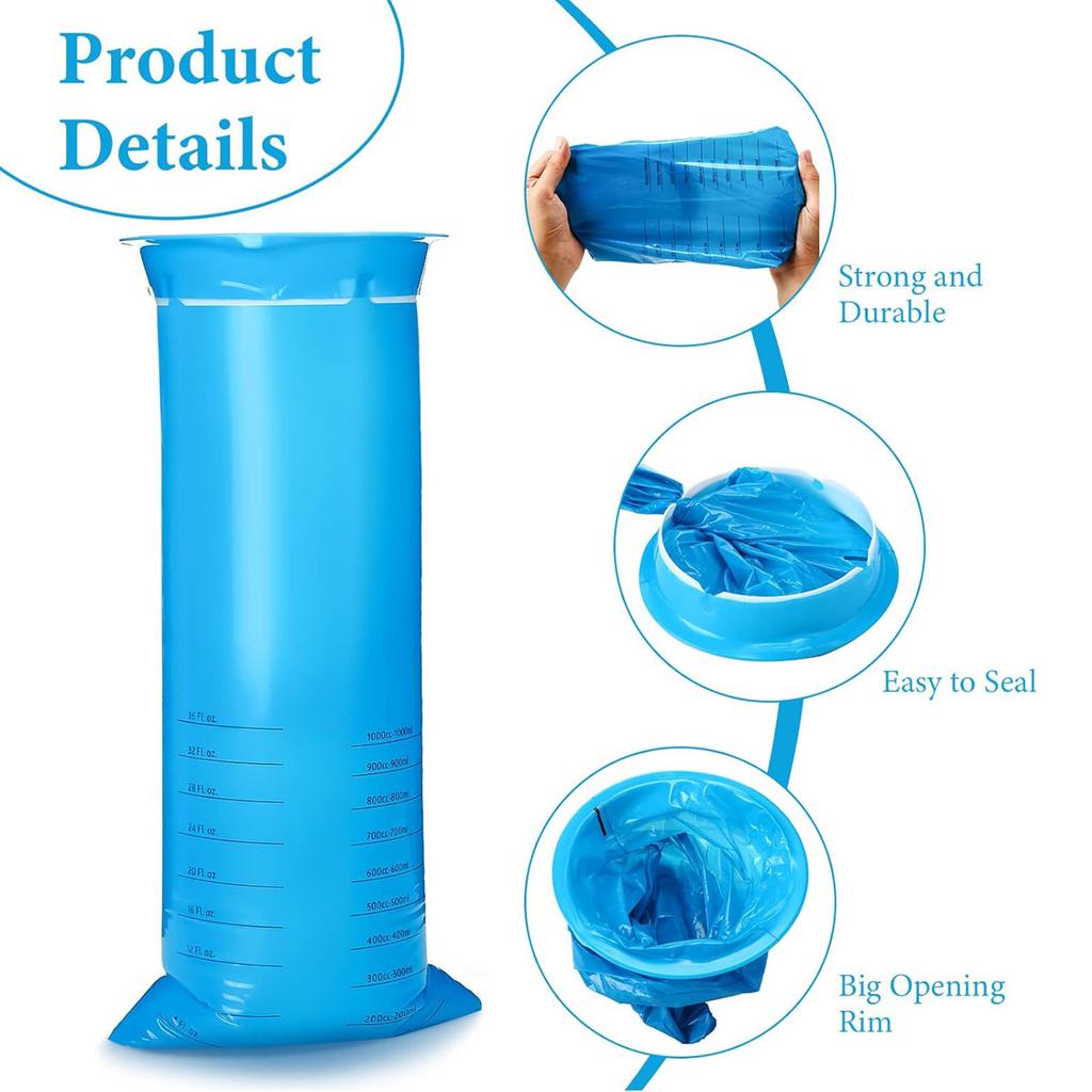 Kotzbeutel, Kotzbeutel, Einweg-Kotzbeutel, 1000 ml, Kotzbeutel, Übelkeitsbeutel, auslaufsichere Brechbeutel für Flugzeug- und Autokrankheit