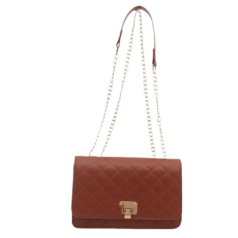 Classic diamond plaid chain bag 2025 autumn and winter versatile embroidered small square bag casual fashion one-shoulder crossbody bag women's bag