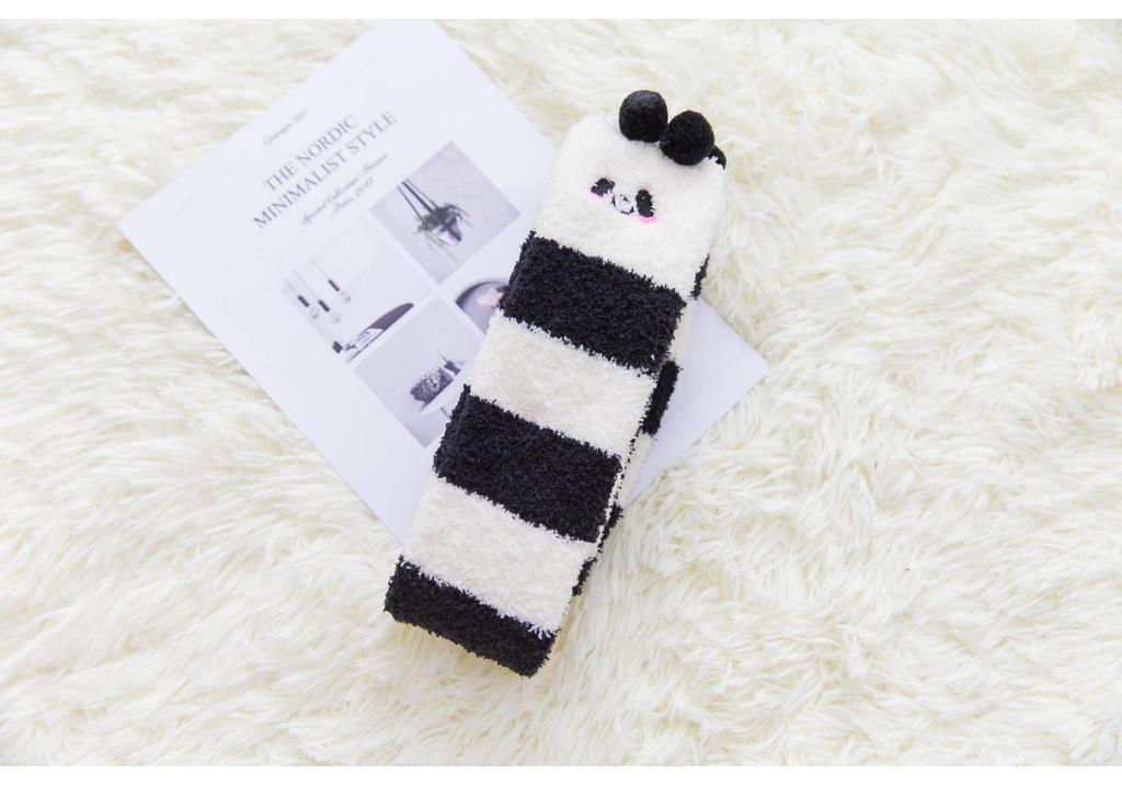 2020 Autumn/Winter Women's Coral Over-the-Knee Socks with Thickened Length and Cartoon Animal Patterns