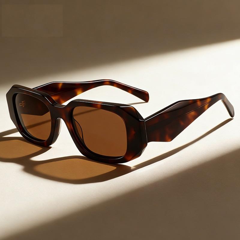 YH Personalized Small square Frame Sunshades Wide Leg Eyewear Irregular Square Acetate Sunglasses