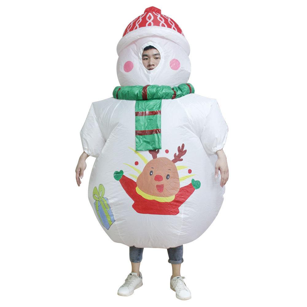 Xmas Funny Inflatable Costumes Gingerbread Snowman Woman Halloween Carnival Party Suit Special Use Role Props Clothing